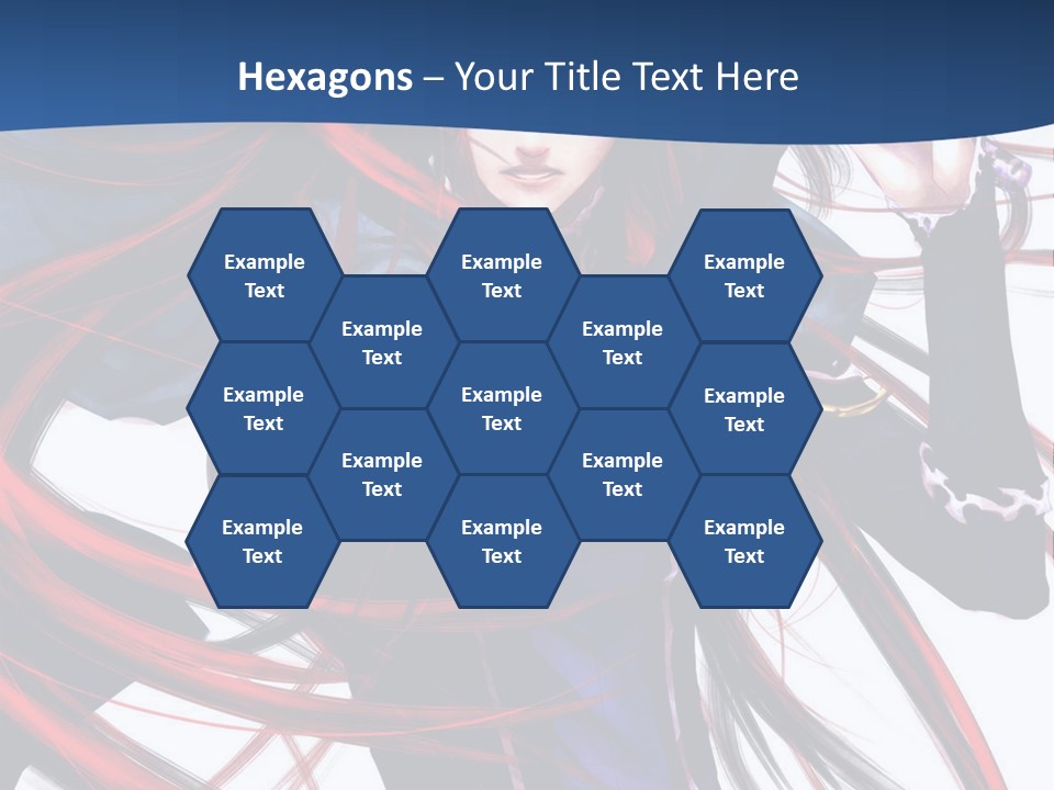 A Woman With Red Hair Is Holding A Sword PowerPoint Template