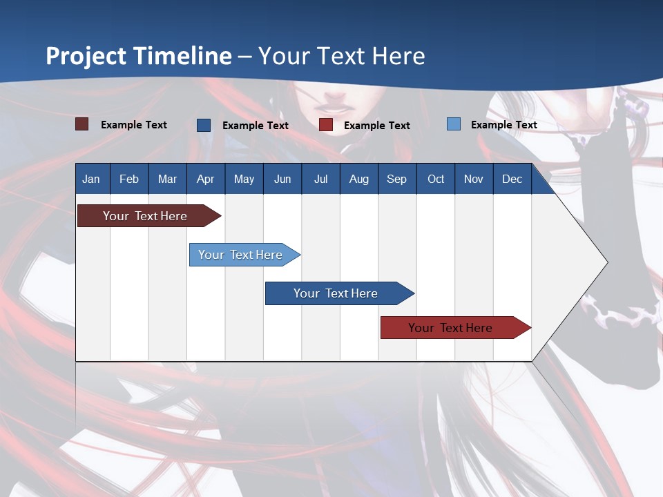 A Woman With Red Hair Is Holding A Sword PowerPoint Template