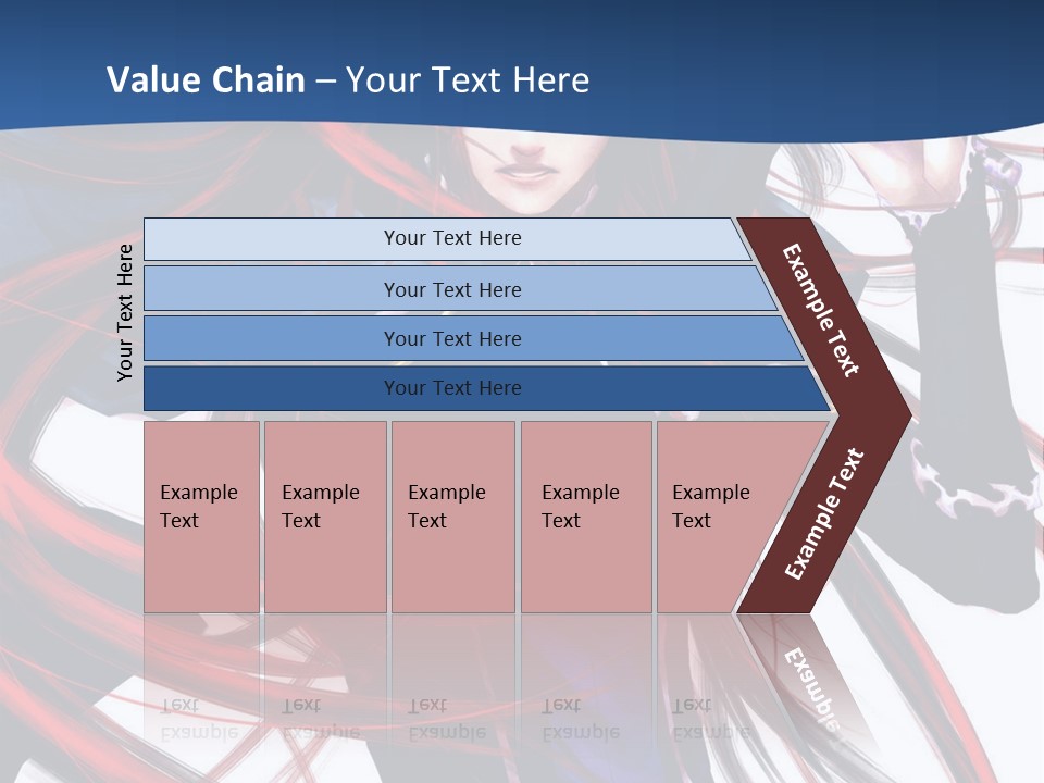 A Woman With Red Hair Is Holding A Sword PowerPoint Template