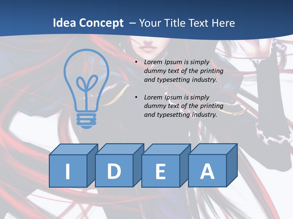 A Woman With Red Hair Is Holding A Sword PowerPoint Template