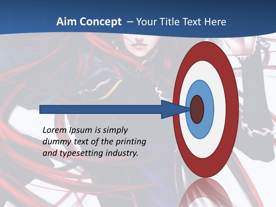 A Woman With Red Hair Is Holding A Sword PowerPoint Template