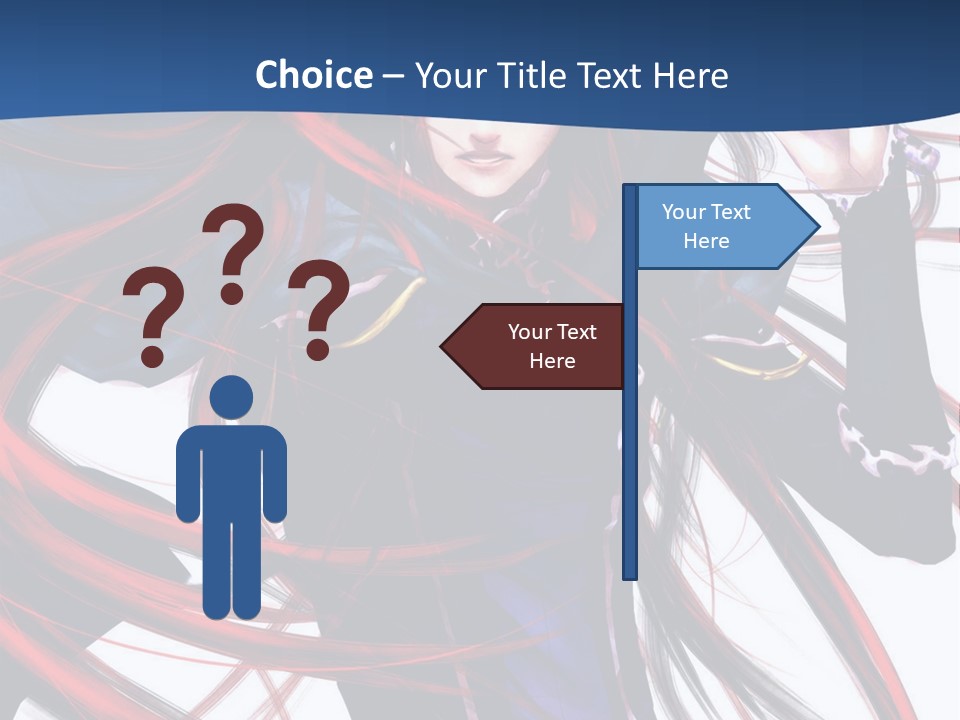 A Woman With Red Hair Is Holding A Sword PowerPoint Template