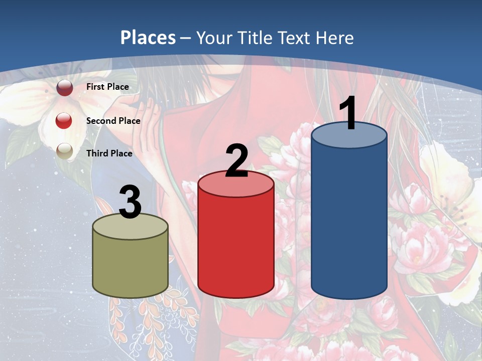 A Woman In A Red Dress With Flowers On Her Back PowerPoint Template