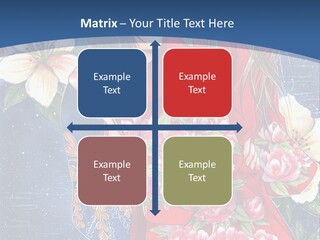 A Woman In A Red Dress With Flowers On Her Back PowerPoint Template