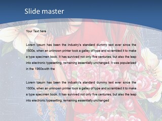 A Woman In A Red Dress With Flowers On Her Back PowerPoint Template