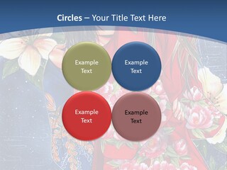 A Woman In A Red Dress With Flowers On Her Back PowerPoint Template