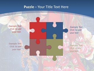 A Woman In A Red Dress With Flowers On Her Back PowerPoint Template