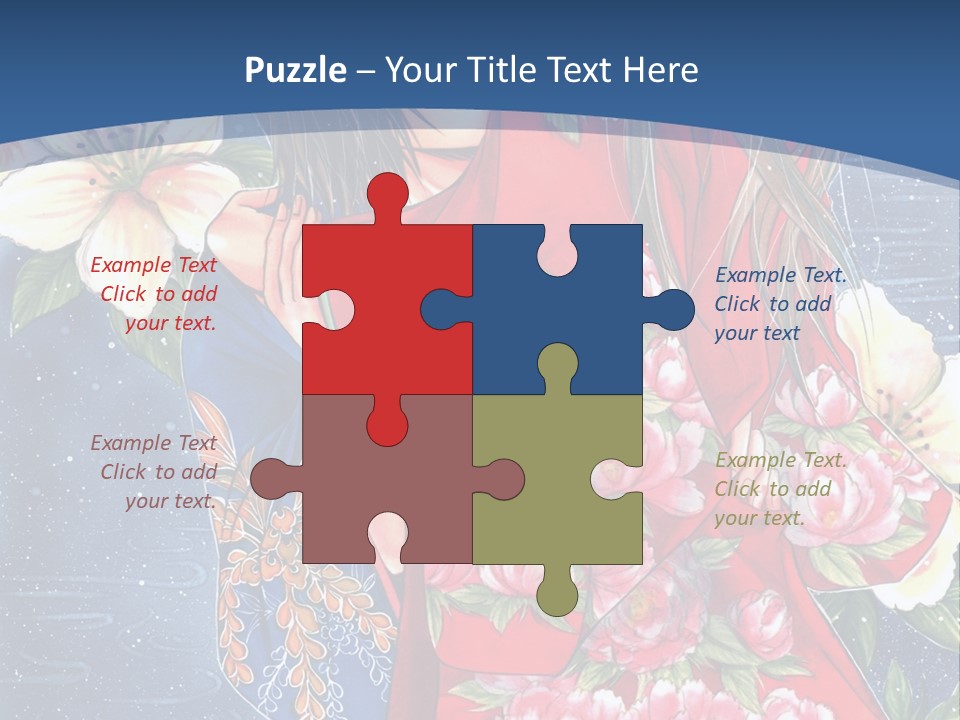A Woman In A Red Dress With Flowers On Her Back PowerPoint Template