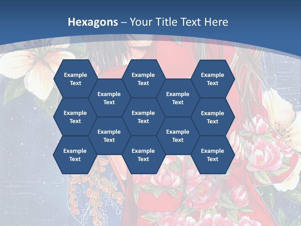 A Woman In A Red Dress With Flowers On Her Back PowerPoint Template