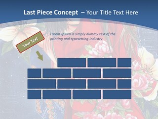 A Woman In A Red Dress With Flowers On Her Back PowerPoint Template