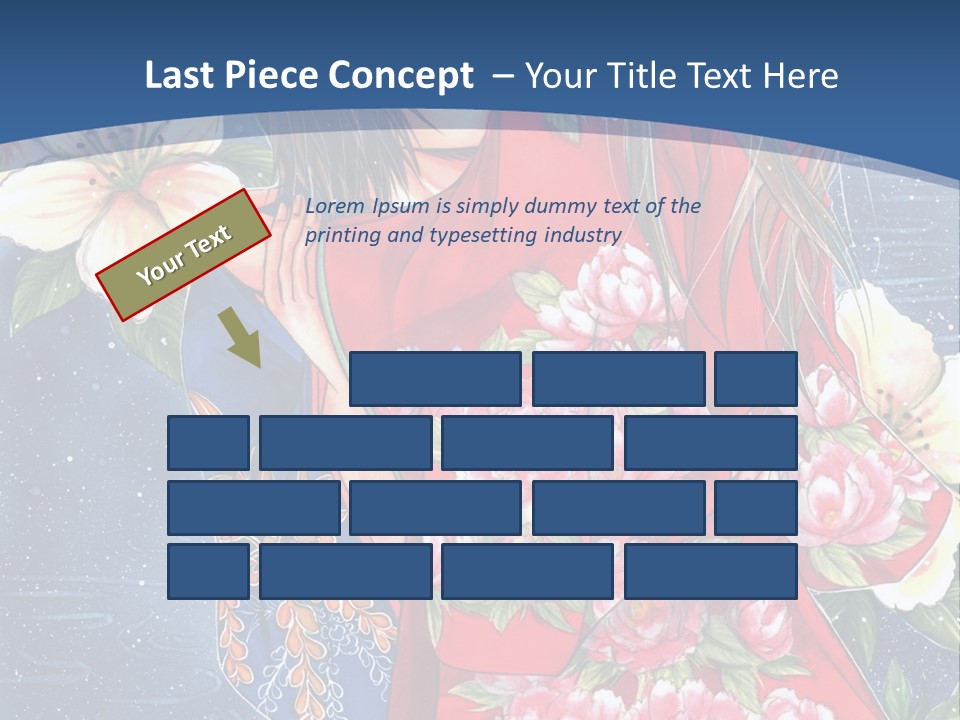 A Woman In A Red Dress With Flowers On Her Back PowerPoint Template