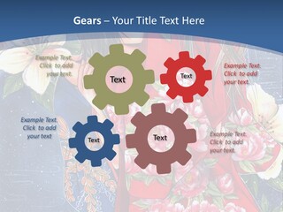 A Woman In A Red Dress With Flowers On Her Back PowerPoint Template