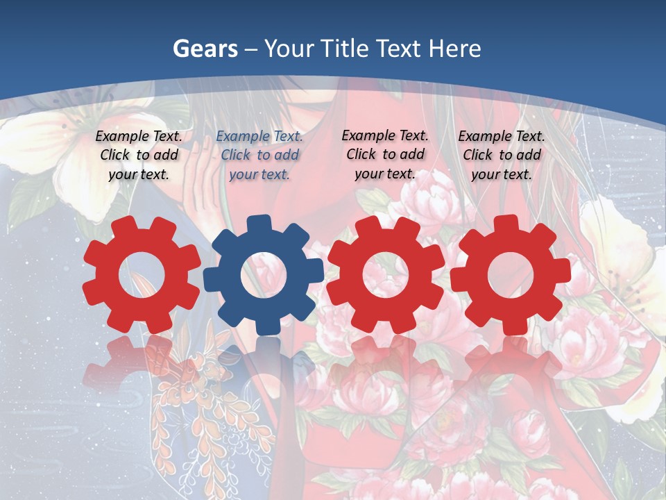 A Woman In A Red Dress With Flowers On Her Back PowerPoint Template