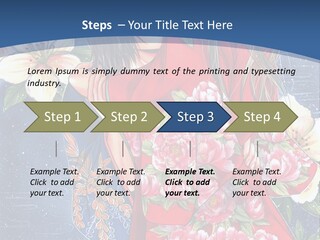 A Woman In A Red Dress With Flowers On Her Back PowerPoint Template