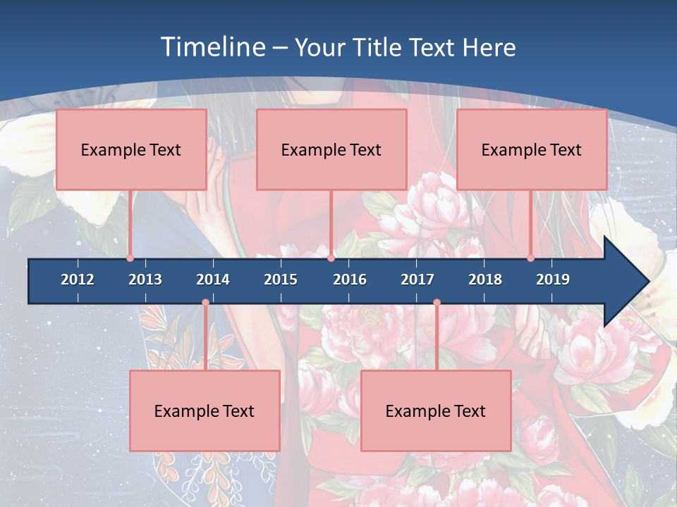 A Woman In A Red Dress With Flowers On Her Back PowerPoint Template