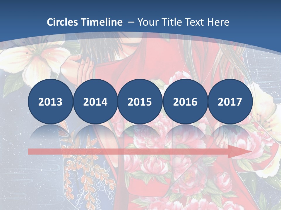 A Woman In A Red Dress With Flowers On Her Back PowerPoint Template
