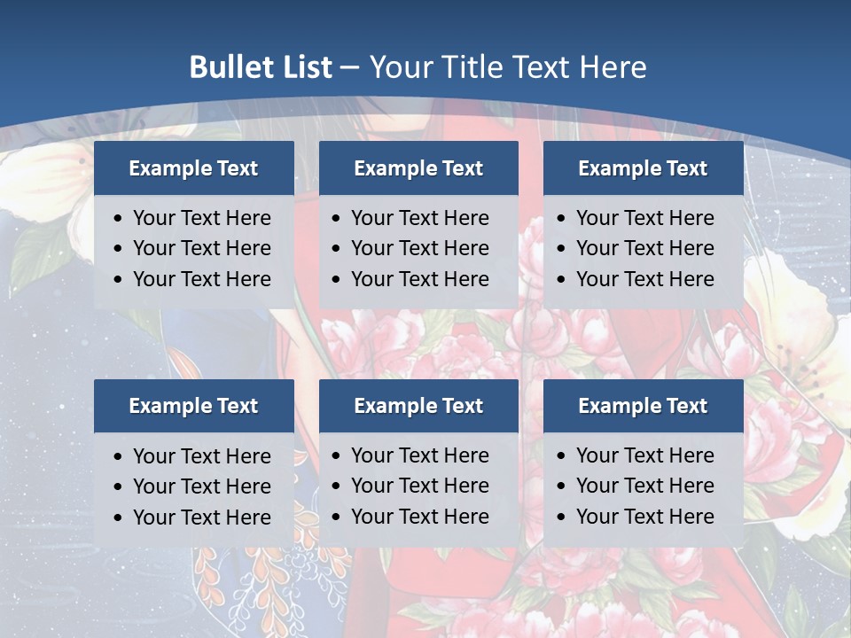 A Woman In A Red Dress With Flowers On Her Back PowerPoint Template