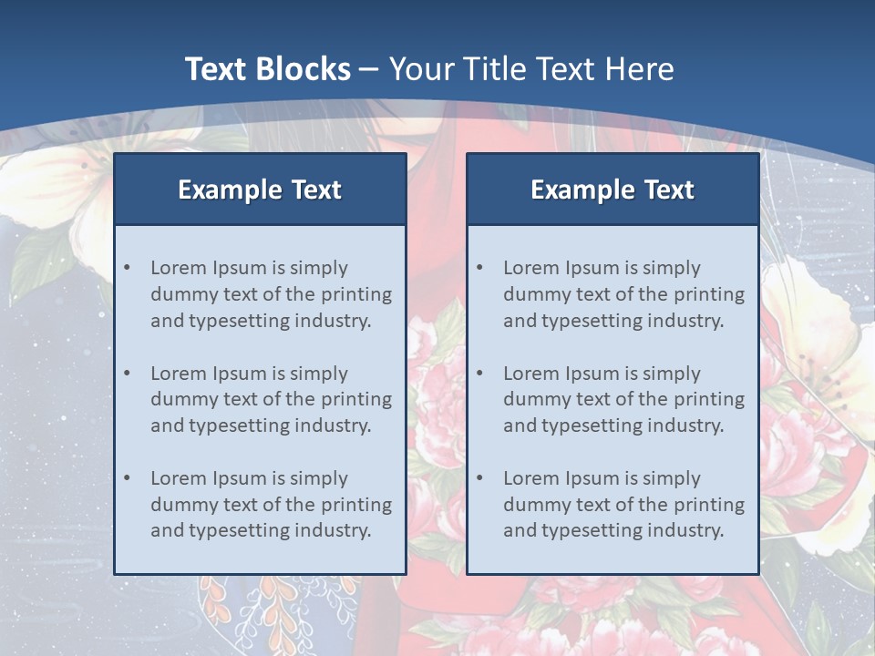 A Woman In A Red Dress With Flowers On Her Back PowerPoint Template