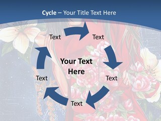 A Woman In A Red Dress With Flowers On Her Back PowerPoint Template