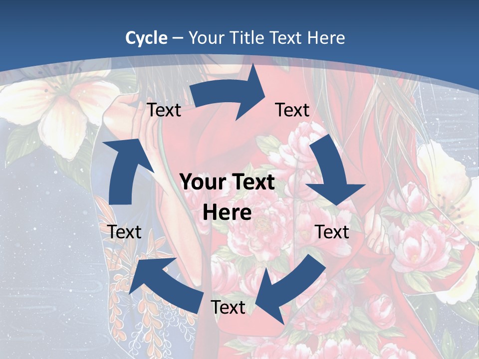 A Woman In A Red Dress With Flowers On Her Back PowerPoint Template