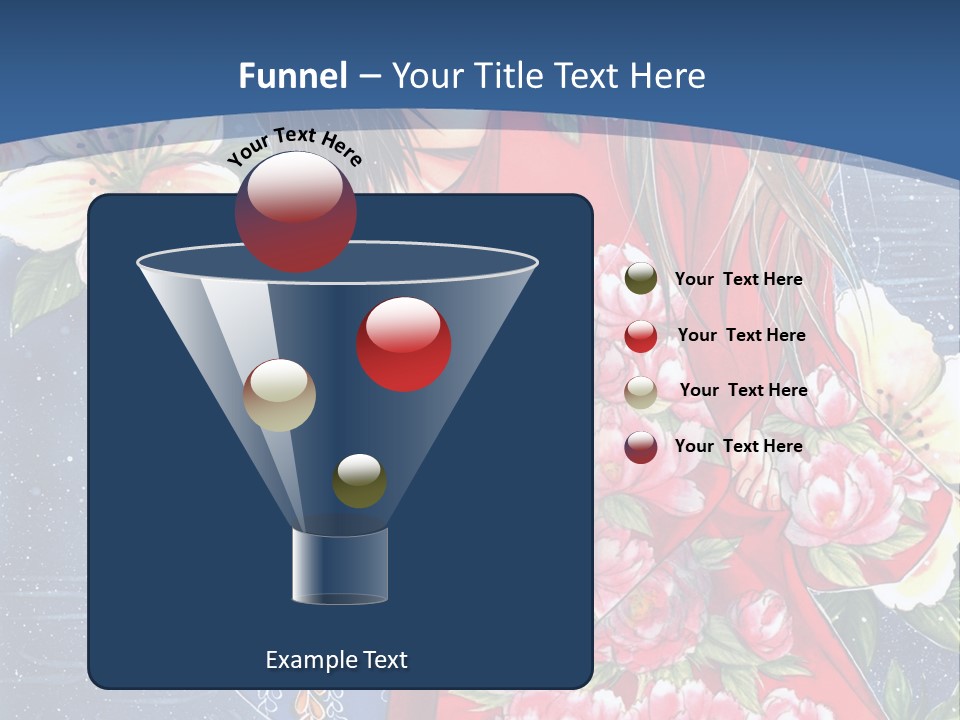 A Woman In A Red Dress With Flowers On Her Back PowerPoint Template