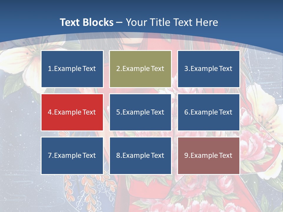 A Woman In A Red Dress With Flowers On Her Back PowerPoint Template