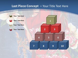 A Woman In A Red Dress With Flowers On Her Back PowerPoint Template