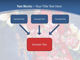 A Woman In A Red Dress With Flowers On Her Back PowerPoint Template