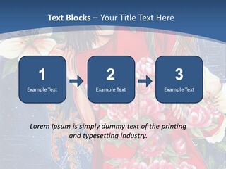 A Woman In A Red Dress With Flowers On Her Back PowerPoint Template