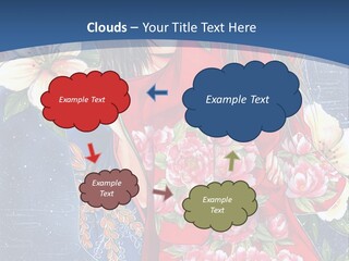 A Woman In A Red Dress With Flowers On Her Back PowerPoint Template