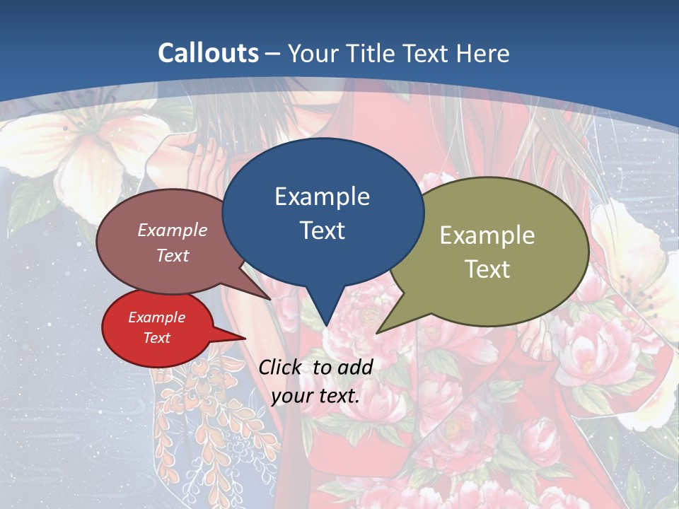 A Woman In A Red Dress With Flowers On Her Back PowerPoint Template