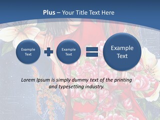 A Woman In A Red Dress With Flowers On Her Back PowerPoint Template