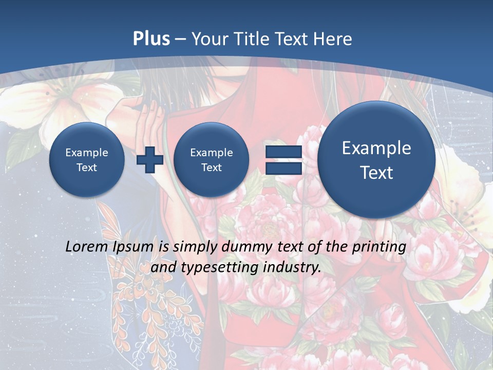 A Woman In A Red Dress With Flowers On Her Back PowerPoint Template