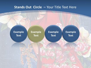 A Woman In A Red Dress With Flowers On Her Back PowerPoint Template