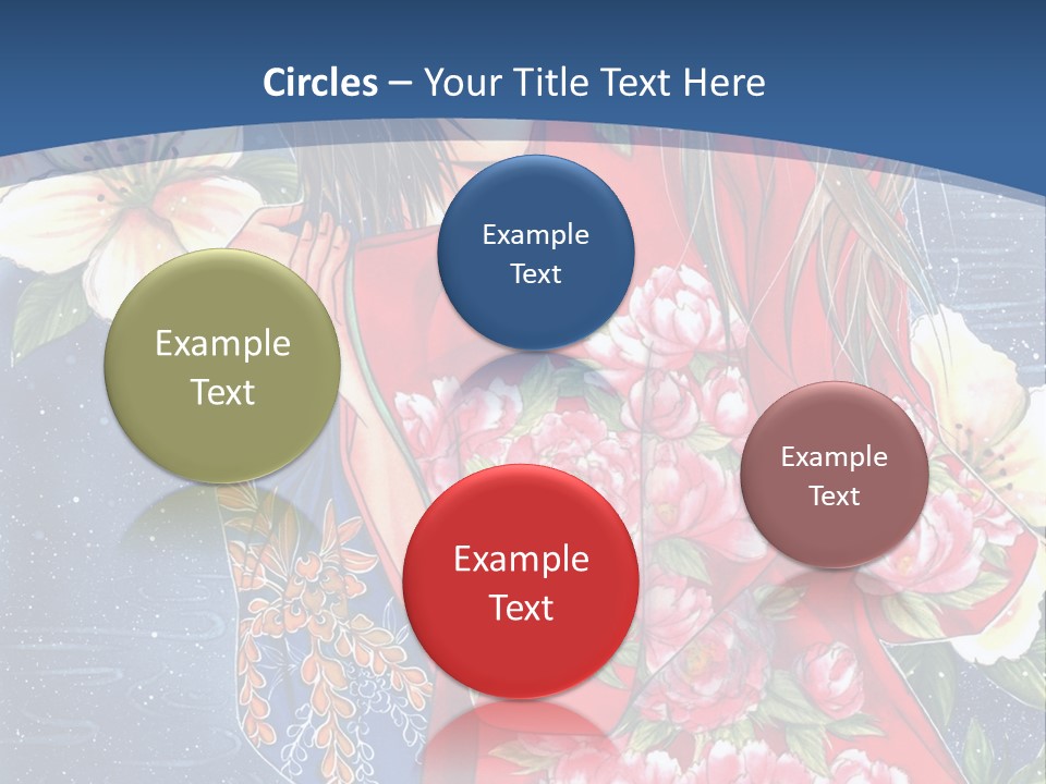 A Woman In A Red Dress With Flowers On Her Back PowerPoint Template