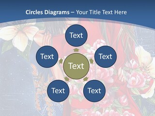 A Woman In A Red Dress With Flowers On Her Back PowerPoint Template