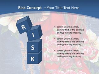 A Woman In A Red Dress With Flowers On Her Back PowerPoint Template