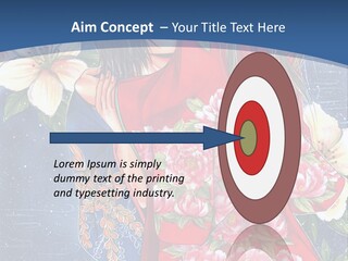 A Woman In A Red Dress With Flowers On Her Back PowerPoint Template