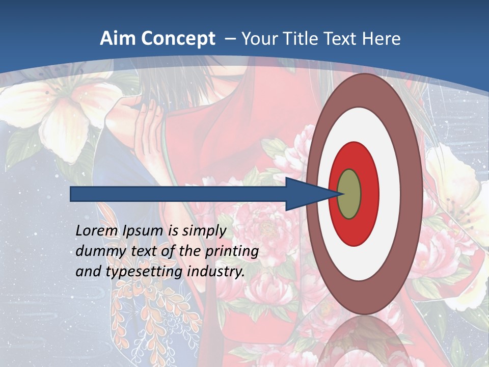 A Woman In A Red Dress With Flowers On Her Back PowerPoint Template