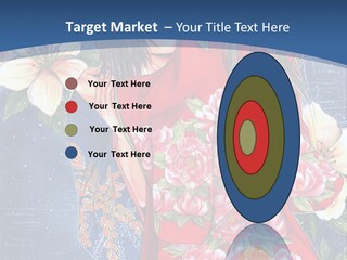 A Woman In A Red Dress With Flowers On Her Back PowerPoint Template