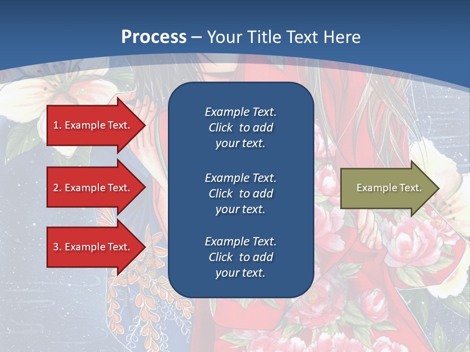 A Woman In A Red Dress With Flowers On Her Back PowerPoint Template