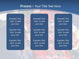 A Woman In A Red Dress With Flowers On Her Back PowerPoint Template