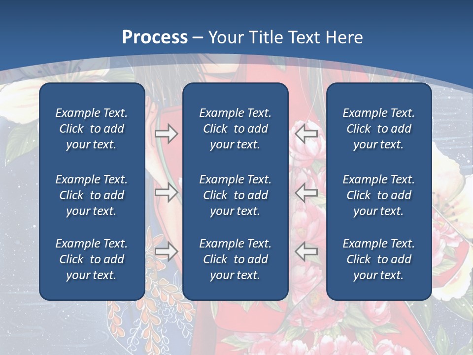 A Woman In A Red Dress With Flowers On Her Back PowerPoint Template