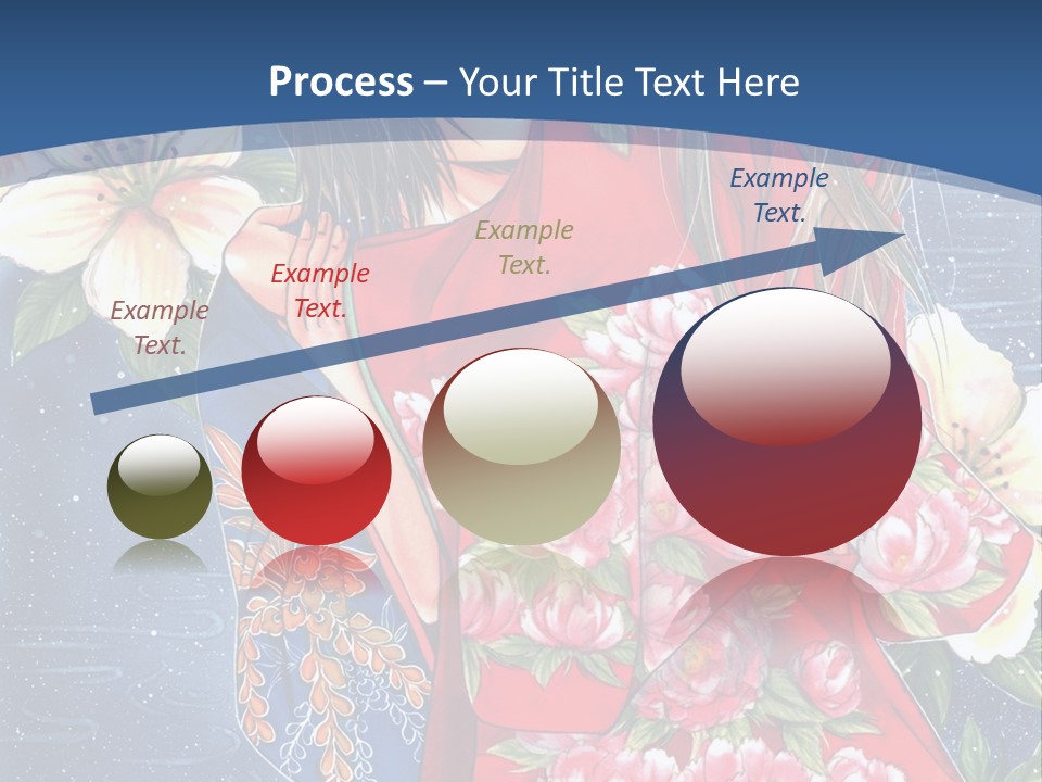 A Woman In A Red Dress With Flowers On Her Back PowerPoint Template