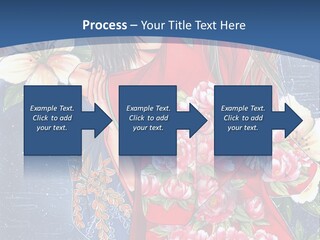 A Woman In A Red Dress With Flowers On Her Back PowerPoint Template