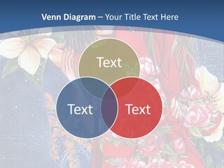 A Woman In A Red Dress With Flowers On Her Back PowerPoint Template