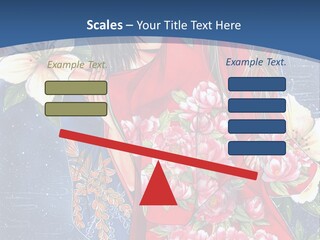 A Woman In A Red Dress With Flowers On Her Back PowerPoint Template