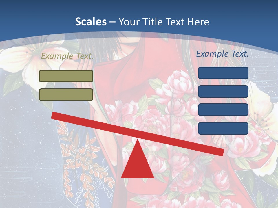 A Woman In A Red Dress With Flowers On Her Back PowerPoint Template