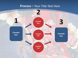A Woman In A Red Dress With Flowers On Her Back PowerPoint Template