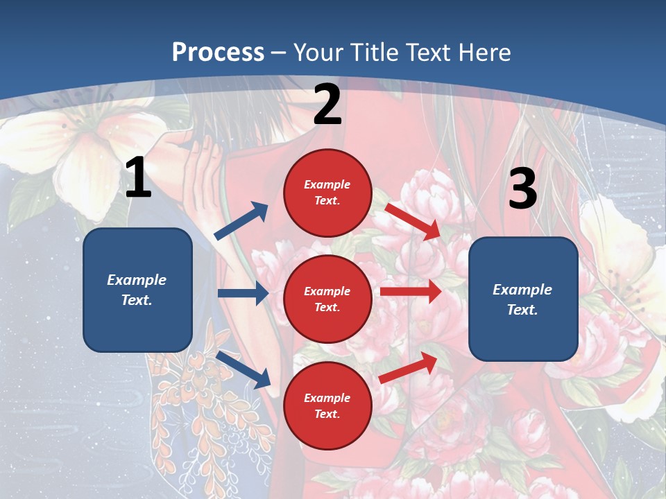 A Woman In A Red Dress With Flowers On Her Back PowerPoint Template